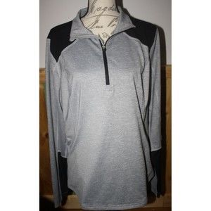 TekGear DriTek Pullover LS Gray & Black Top Sz XL Athletic Workout Running GUC